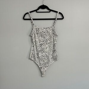 NWOT Pink Lily Dalmatian Print Bodysuit